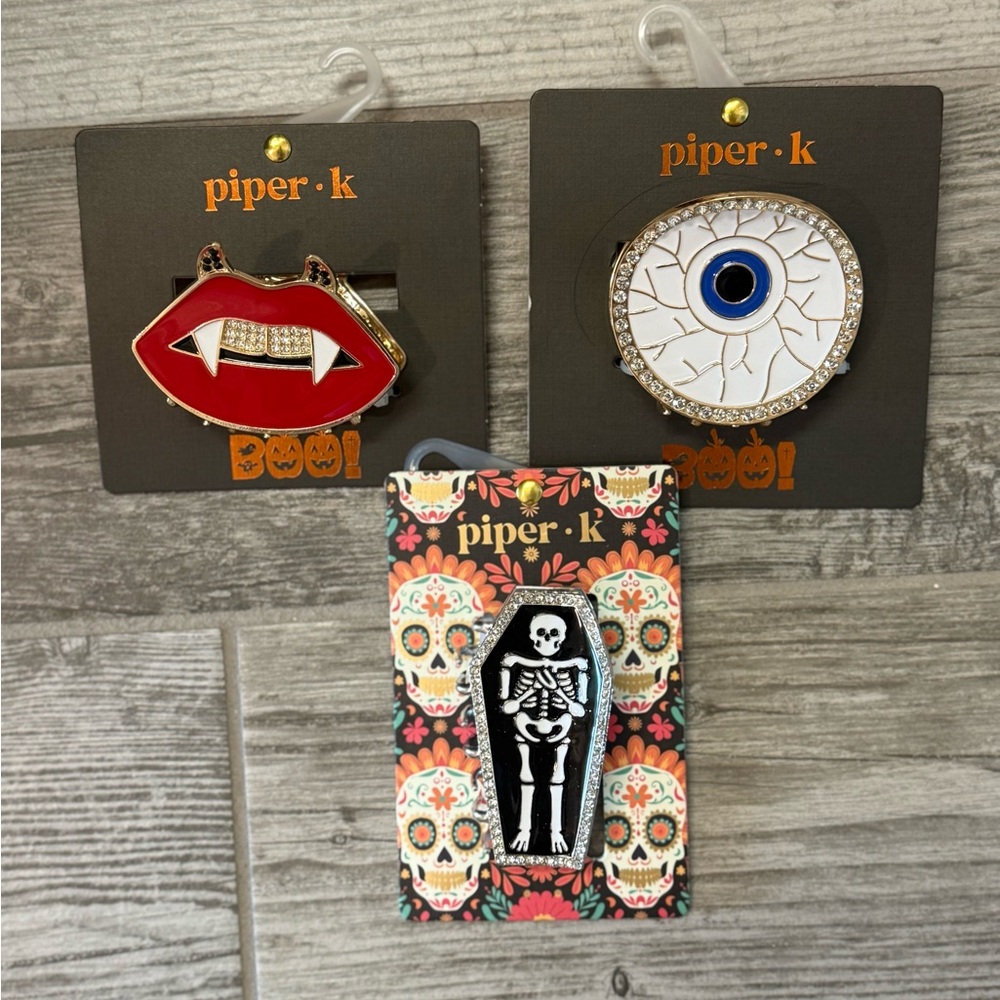 Piper K Halloween hair clip Accessory Set (skeleton, eyeball, vampire)
